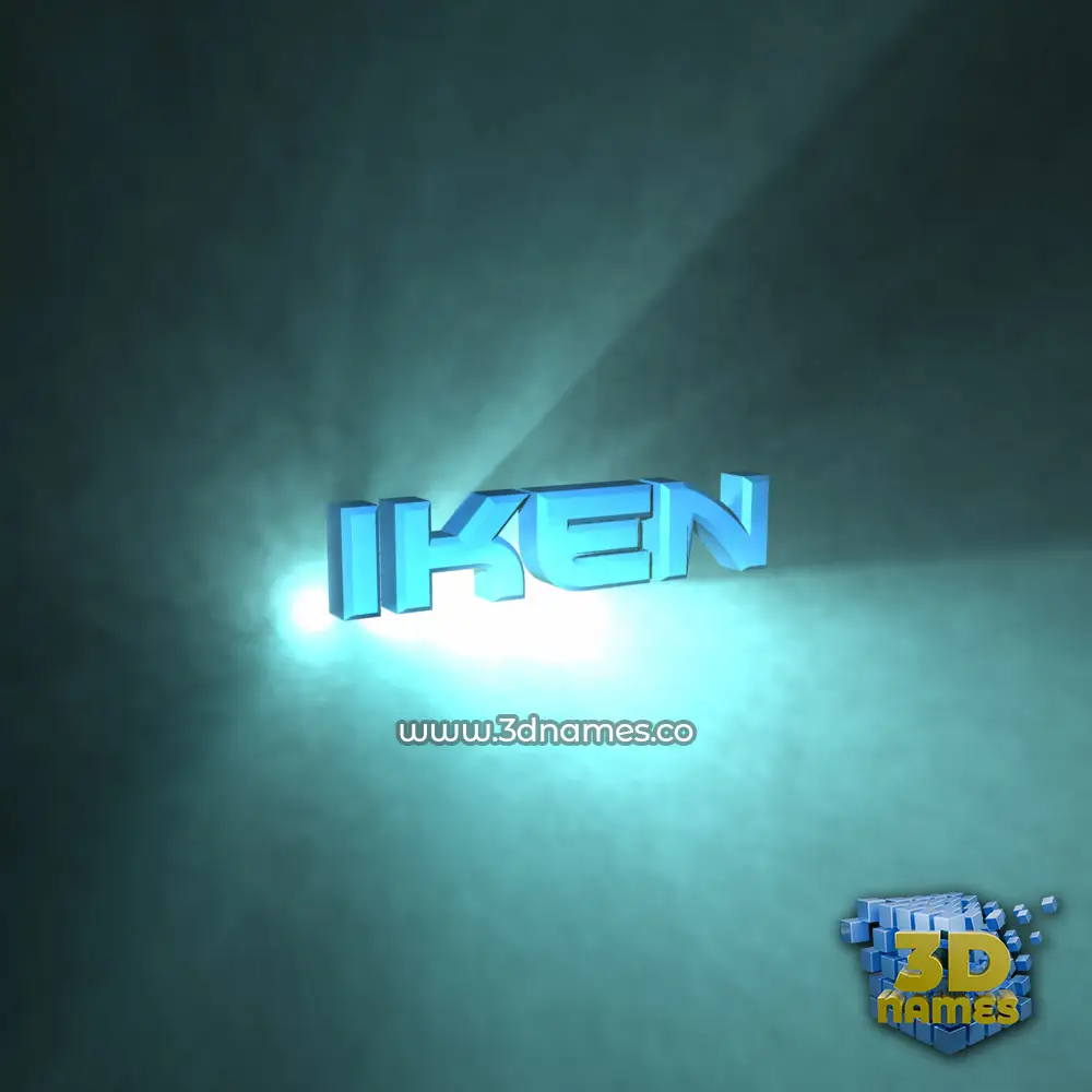iken in Light Shine style - 3D name wallpaper