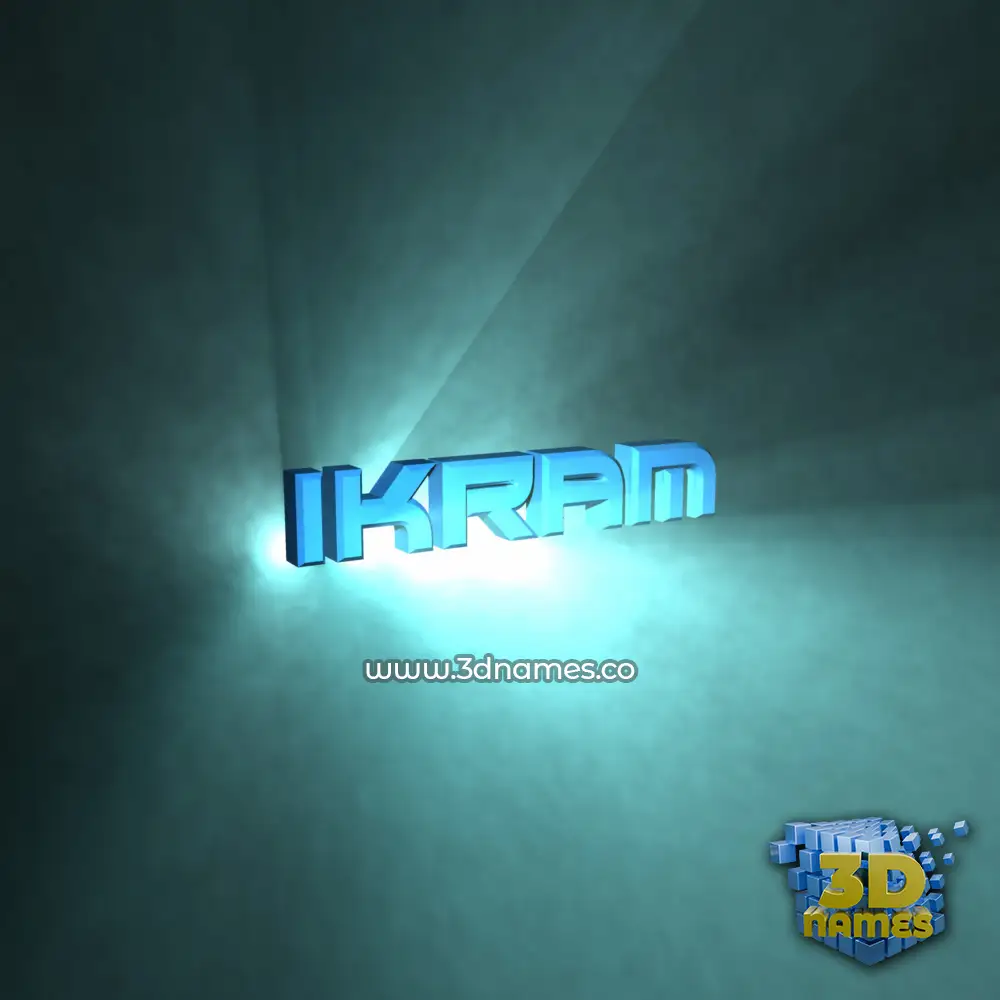 ikram in Light Shine style - 3D name wallpaper
