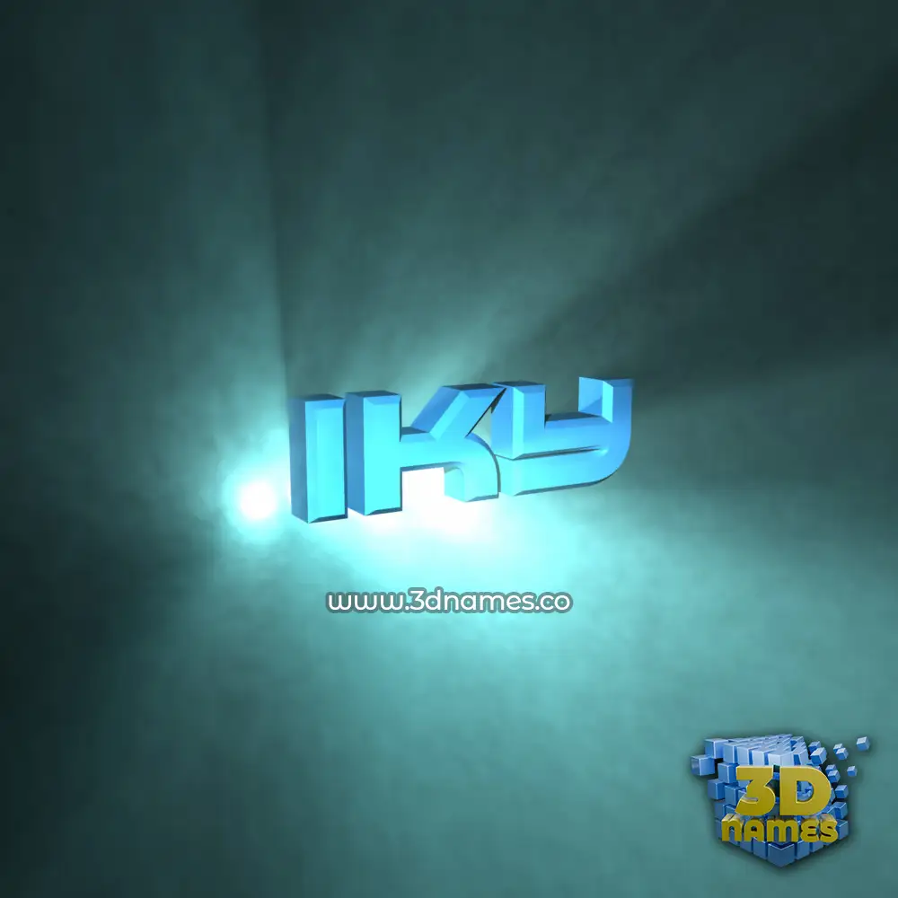 iky in Light Shine style - 3D name wallpaper