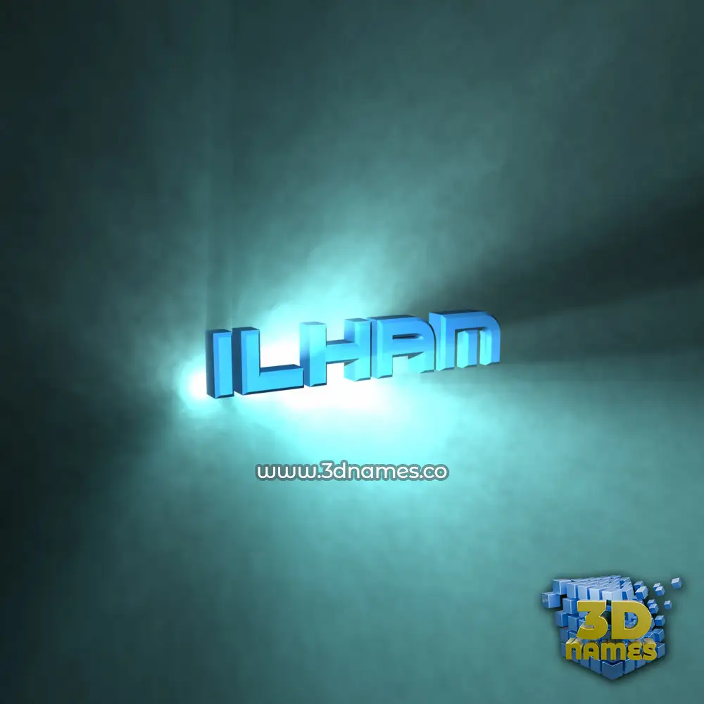 ilham in Light Shine style - 3D name wallpaper