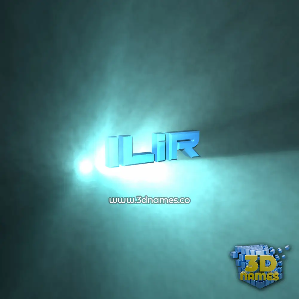 ilir in Light Shine style - 3D name wallpaper