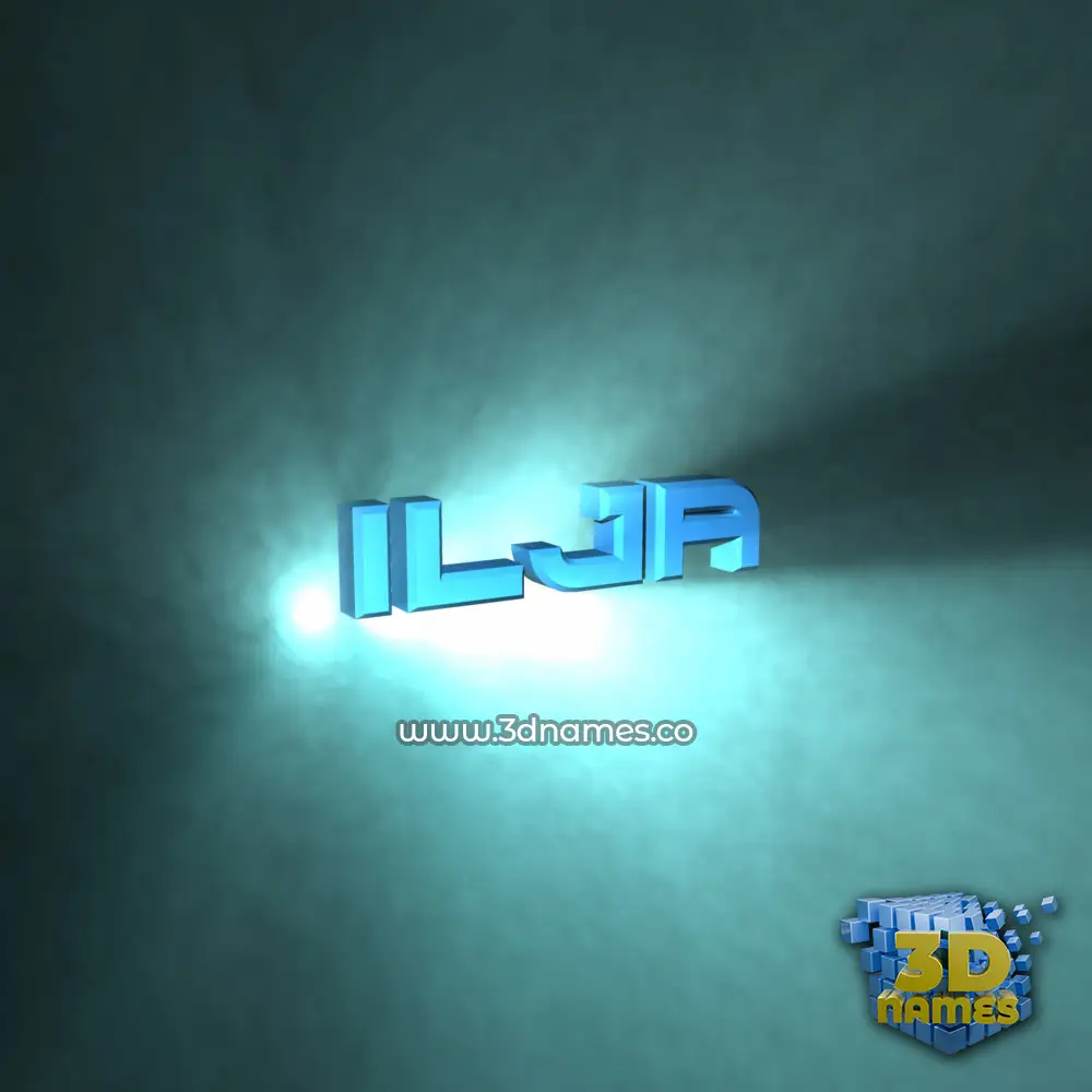ilja in Light Shine style - 3D name wallpaper