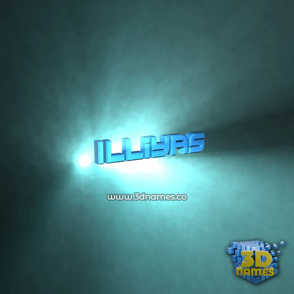illiyas in Light Shine style - 3D name wallpaper
