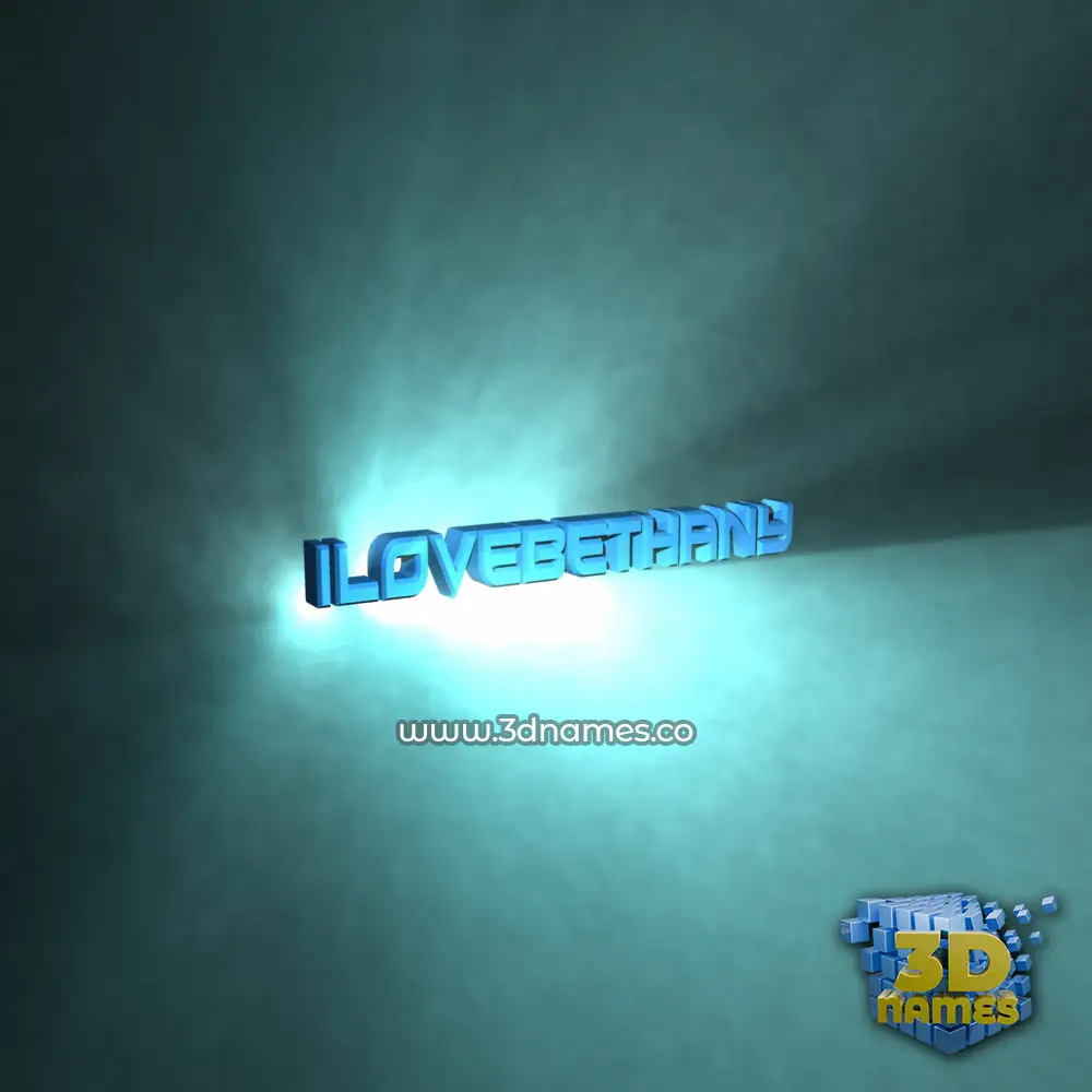 ilovebethany in Light Shine style - 3D name wallpaper