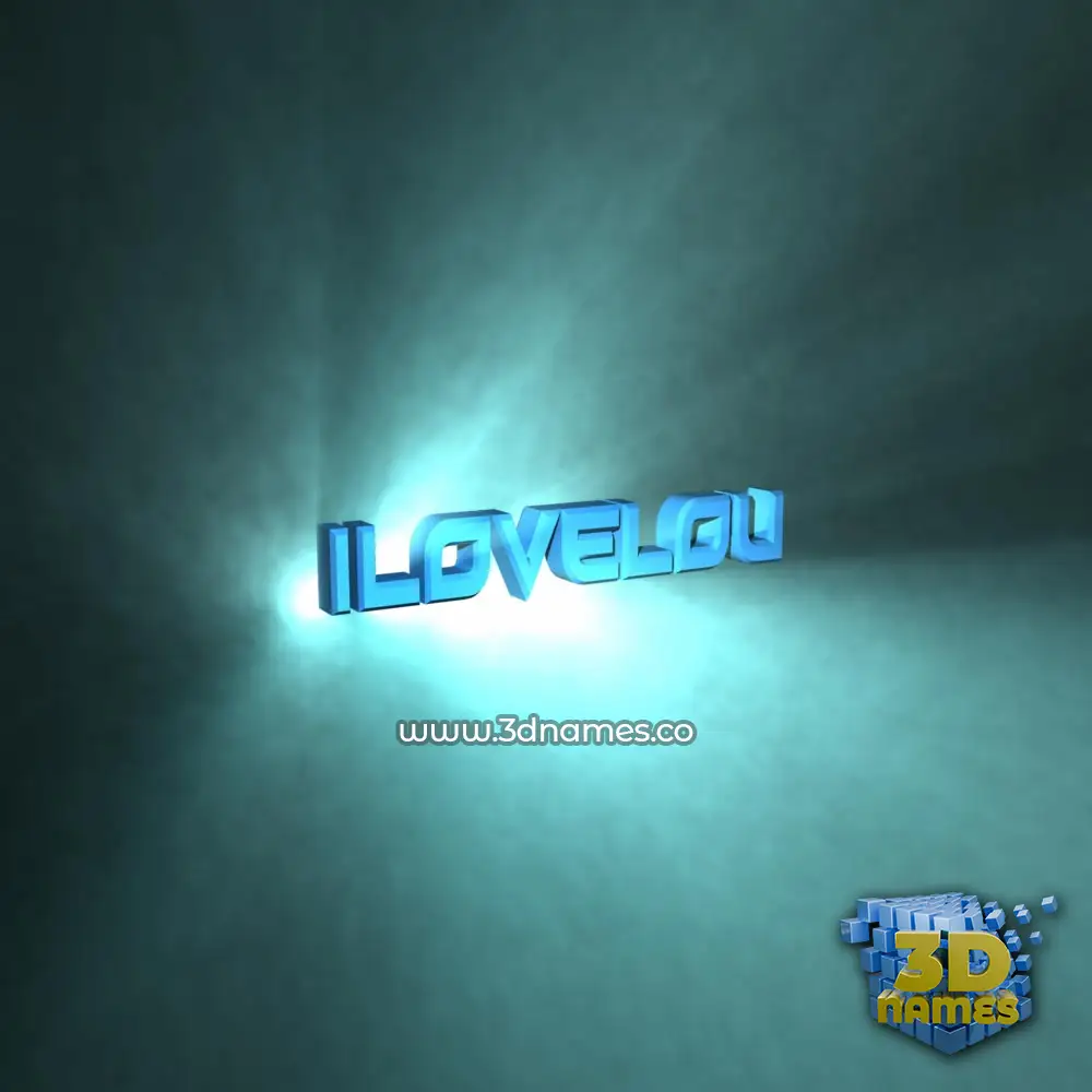 ilovelou in Light Shine style - 3D name wallpaper