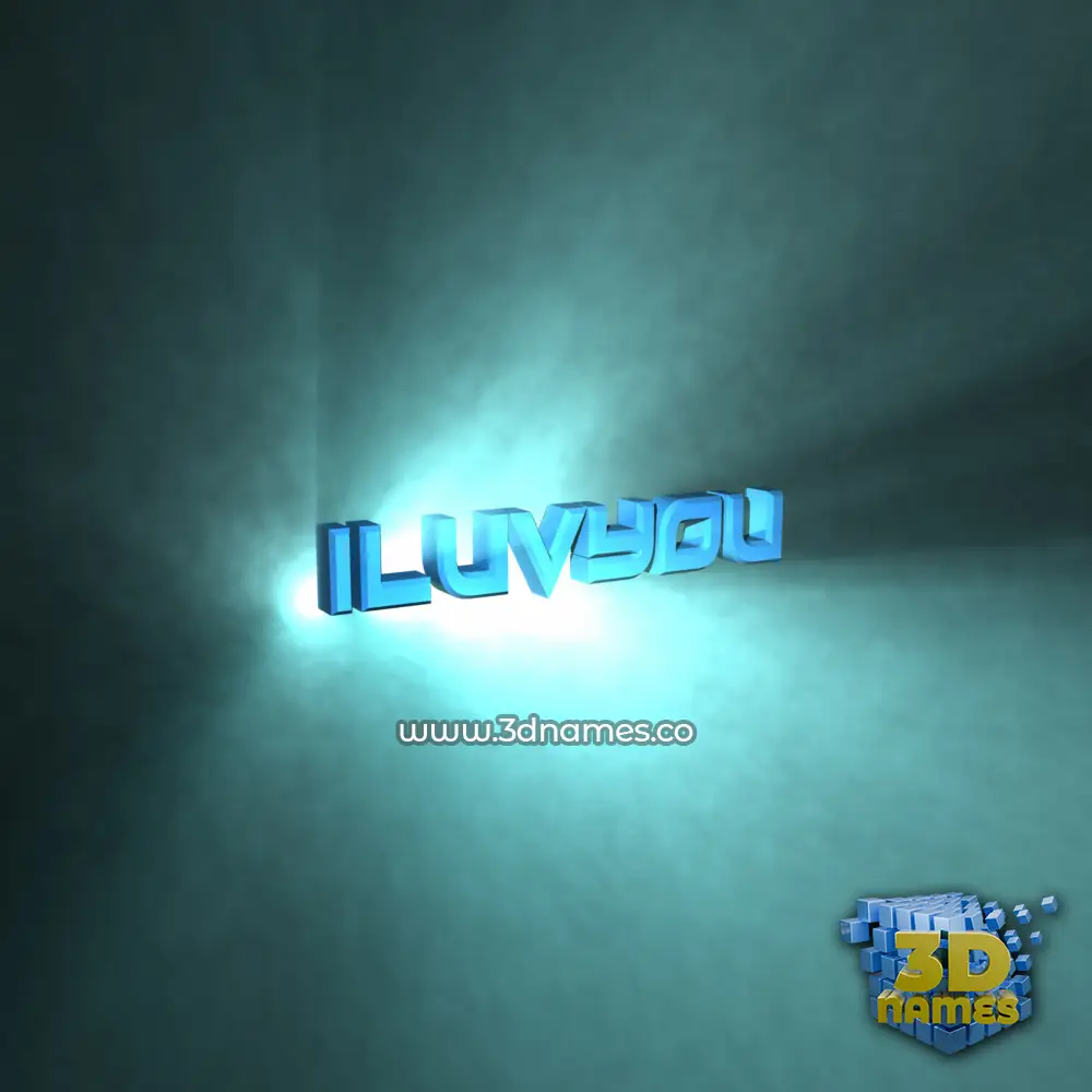 iluvyou in Light Shine style - 3D name wallpaper