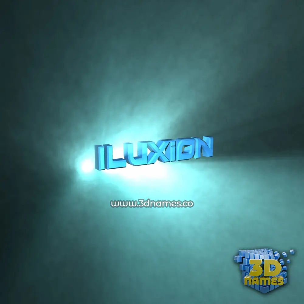iluxion in Light Shine style - 3D name wallpaper
