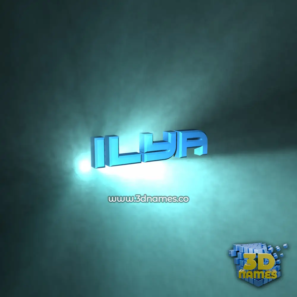 ilya in Light Shine style - 3D name wallpaper