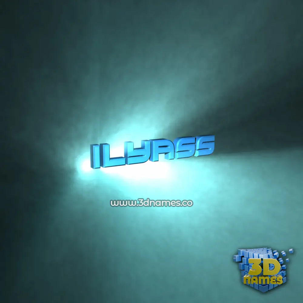 ilyass in Light Shine style - 3D name wallpaper
