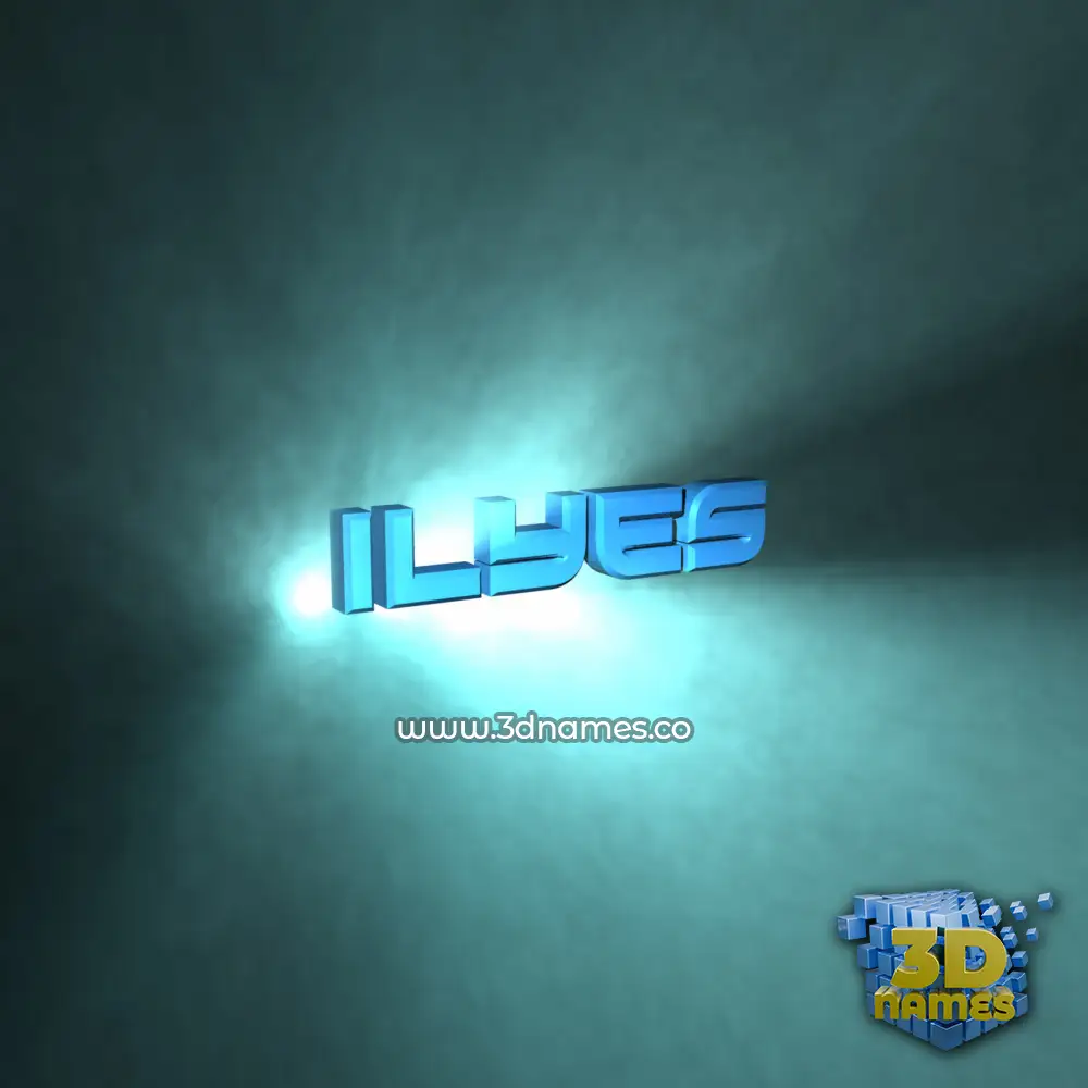 ilyes in Light Shine style - 3D name wallpaper