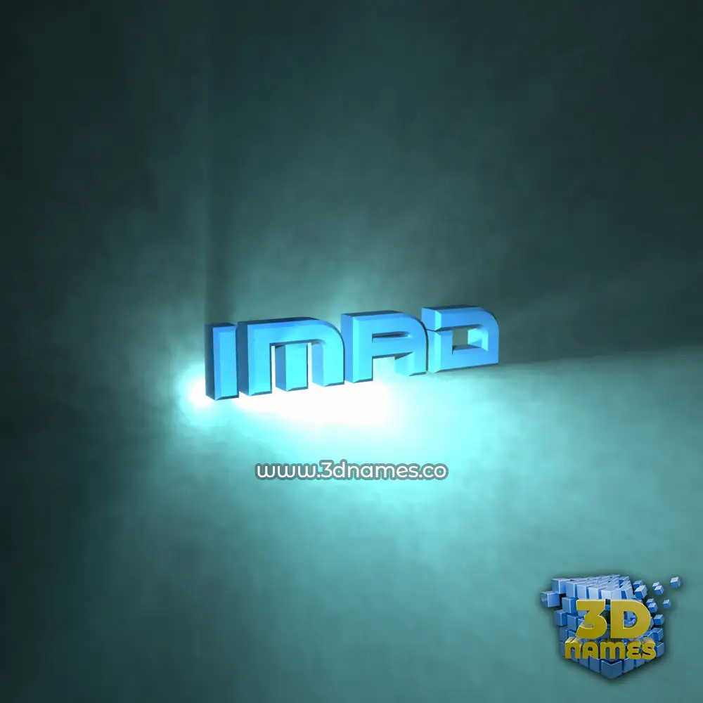 imad in Light Shine style - 3D name wallpaper