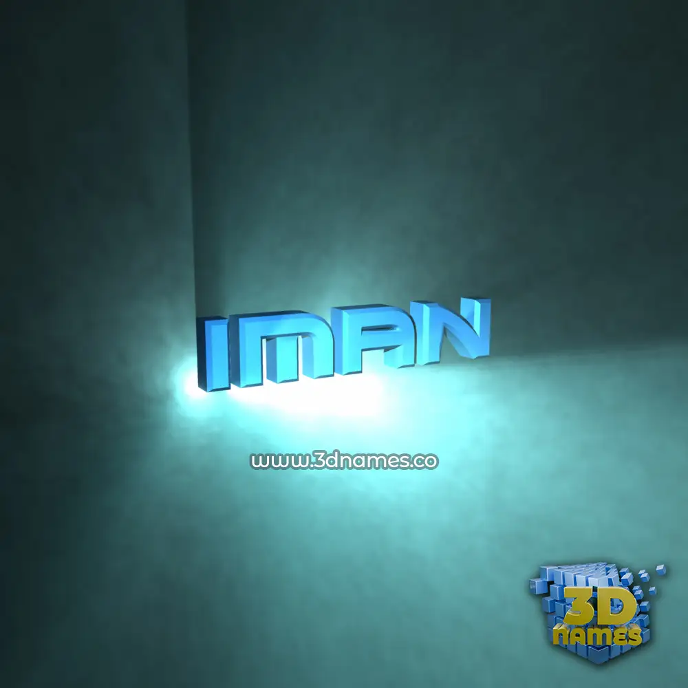 iman in Light Shine style - 3D name wallpaper