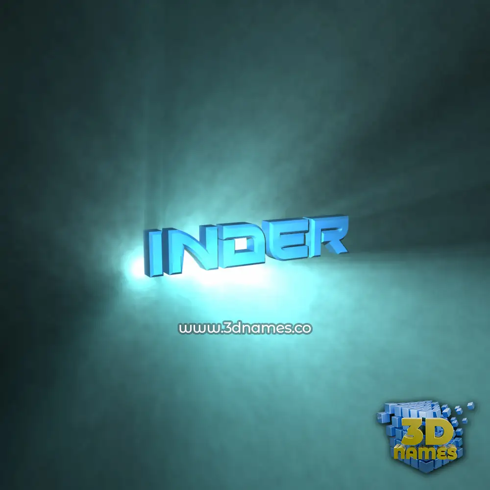 inder in Light Shine style - 3D name wallpaper