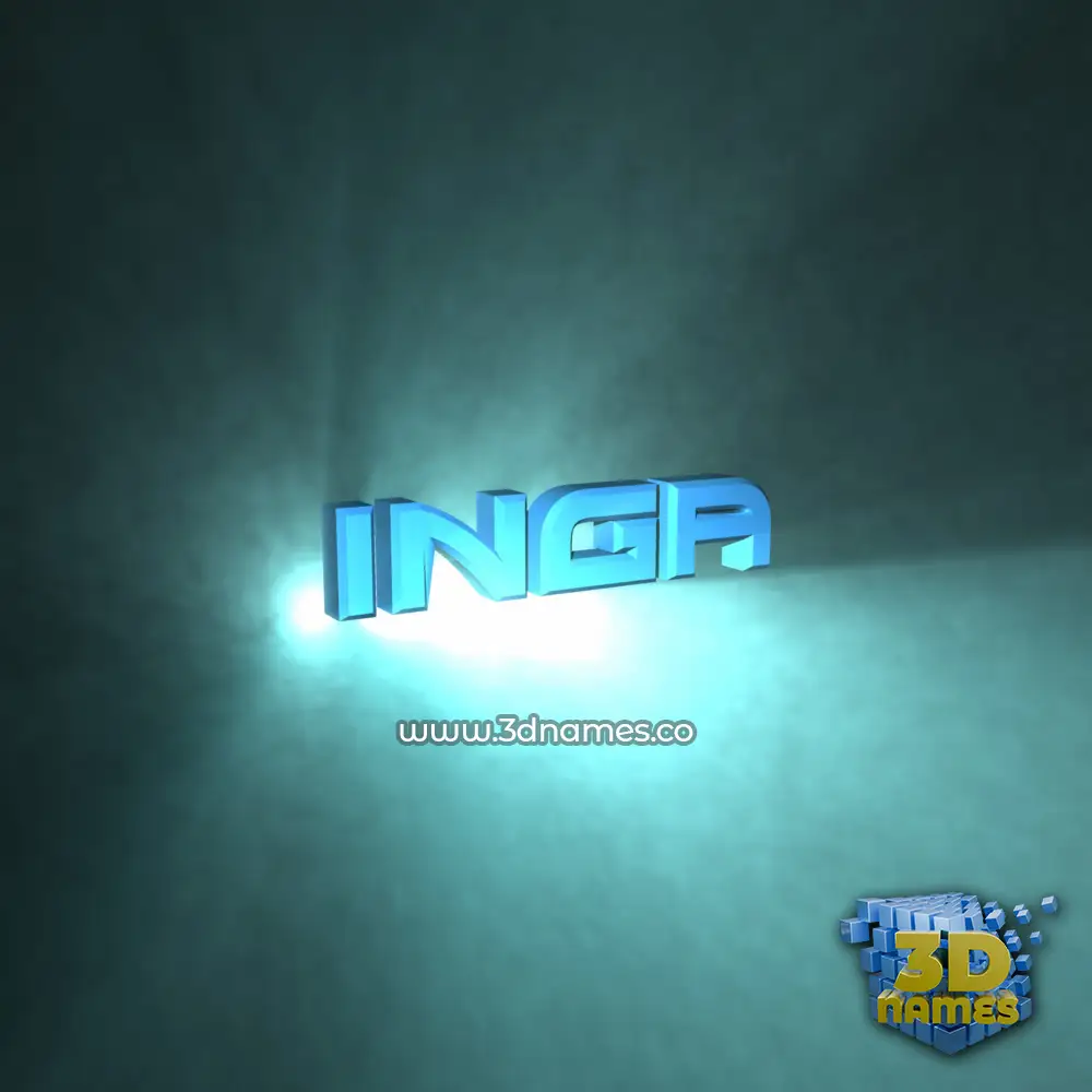 inga in Light Shine style - 3D name wallpaper