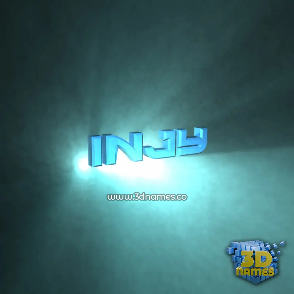 injy in Light Shine style - 3D name wallpaper