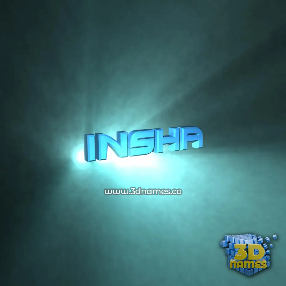 insha in Light Shine style - 3D name wallpaper