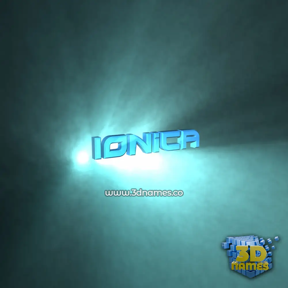 ionica in Light Shine style - 3D name wallpaper