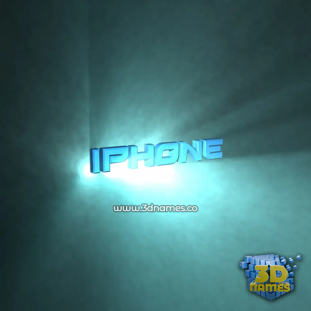 iphone in Light Shine style - 3D name wallpaper
