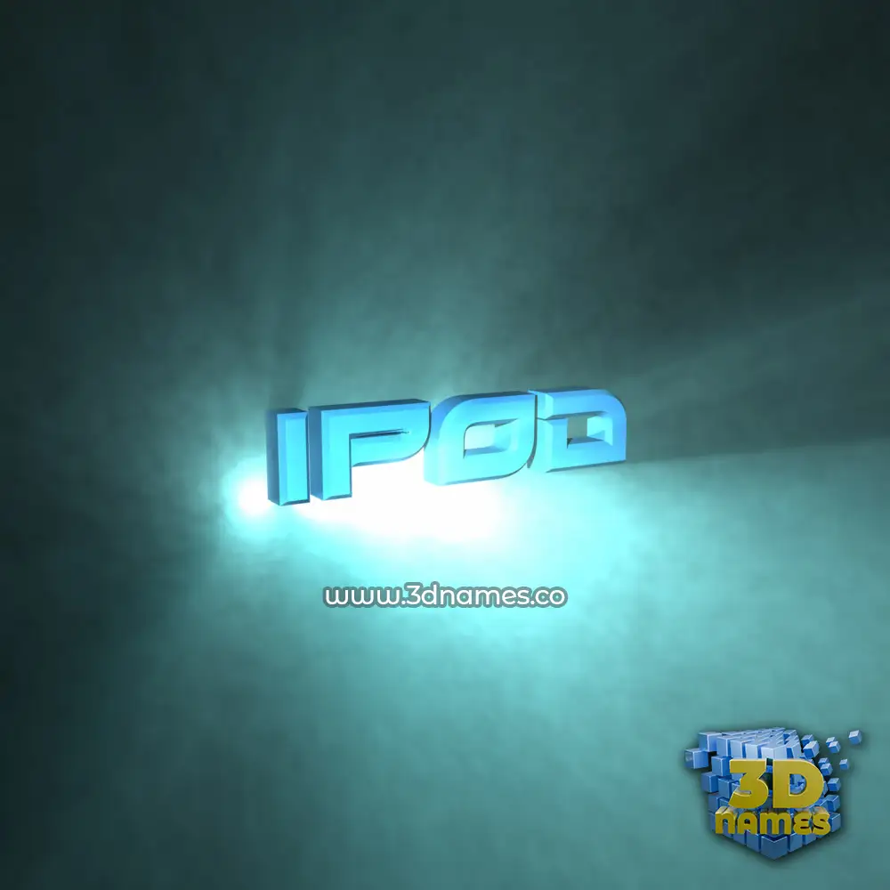 ipod in Light Shine style - 3D name wallpaper