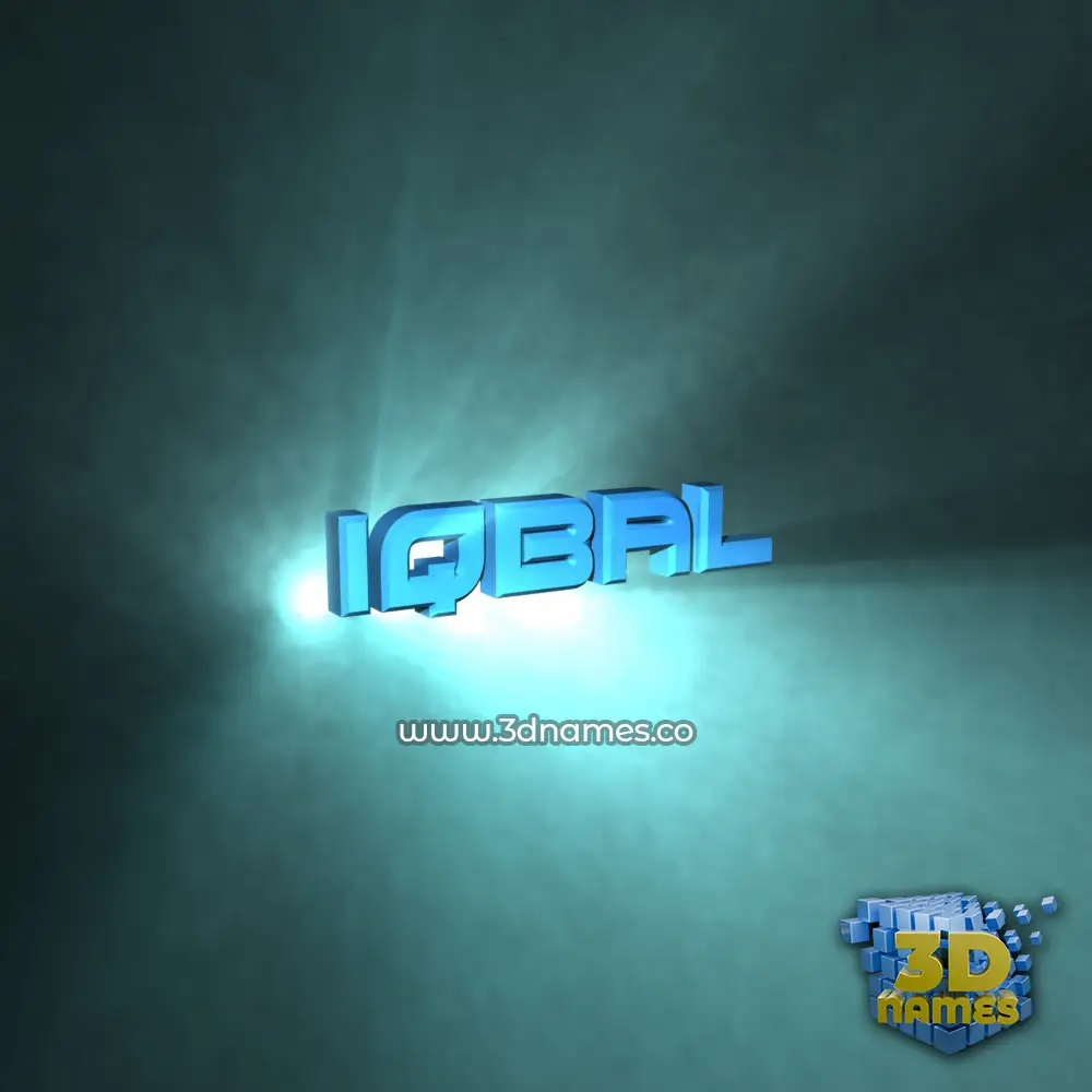 iqbal in Light Shine style - 3D name wallpaper