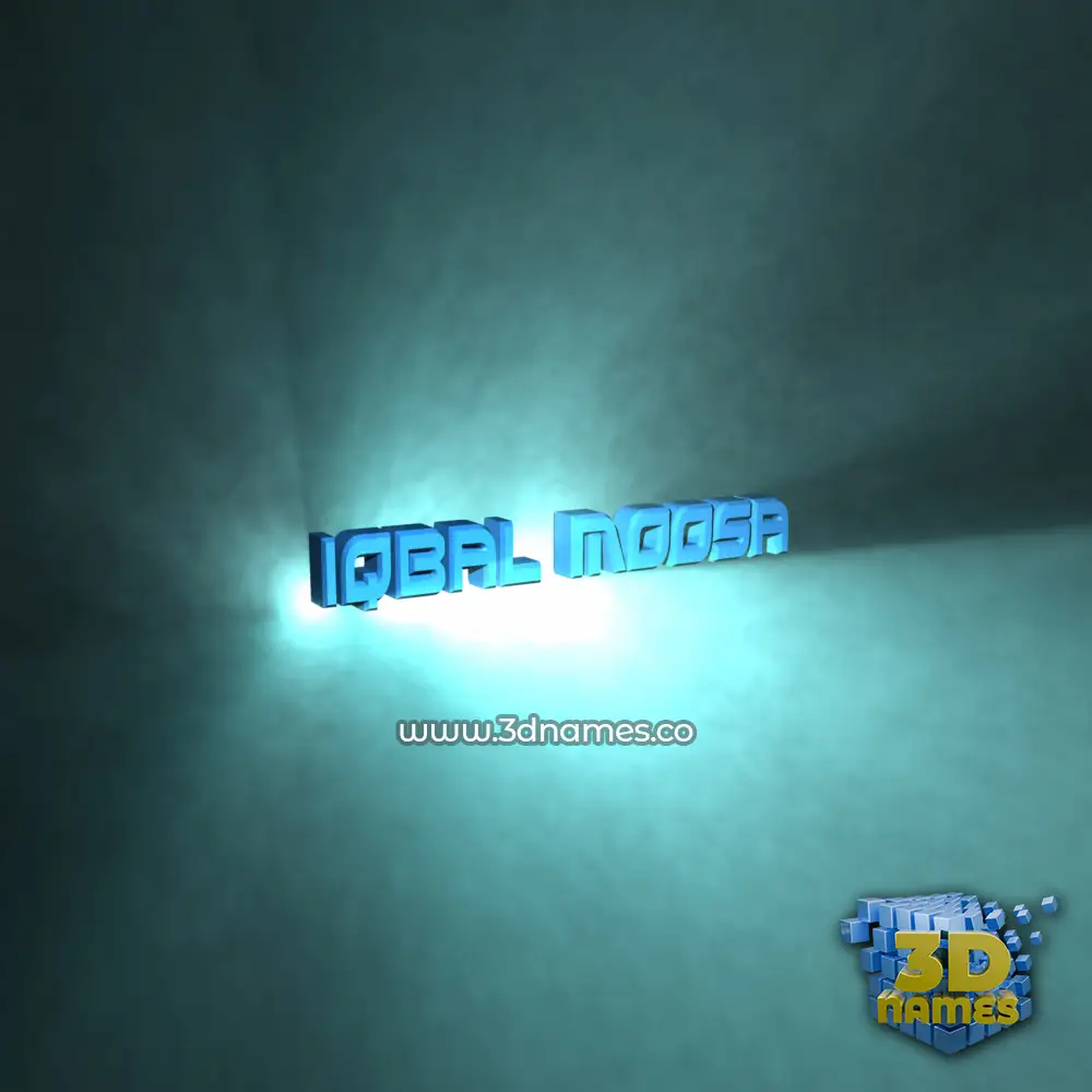 iqbal moosa in Light Shine style - 3D name wallpaper