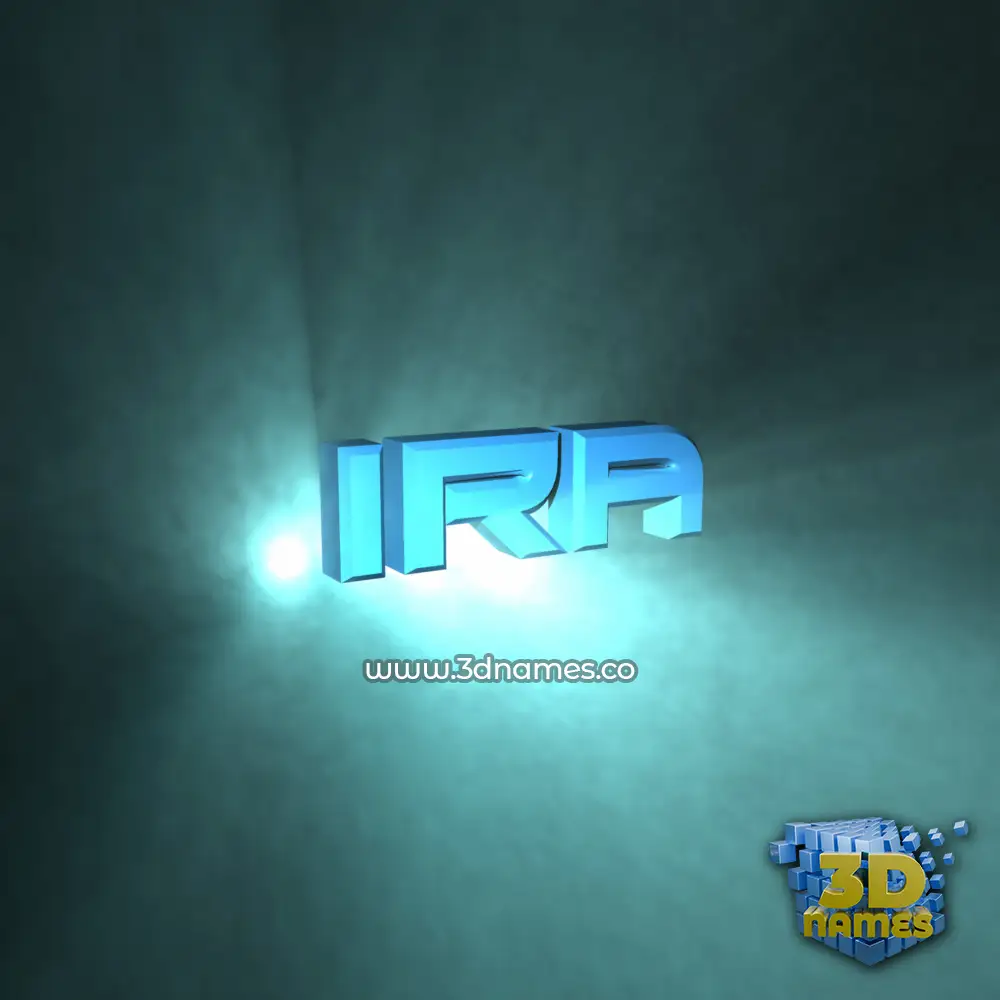 ira in Light Shine style - 3D name wallpaper