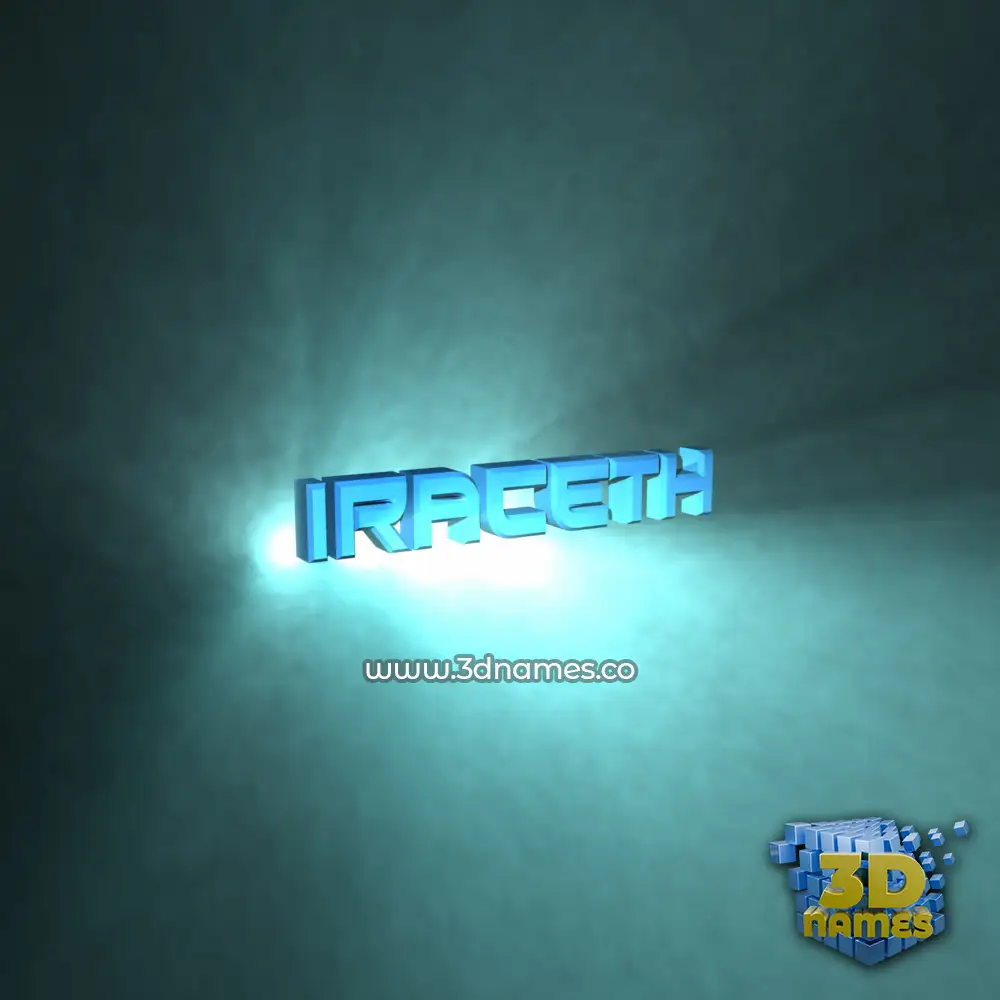 iraceth in Light Shine style - 3D name wallpaper