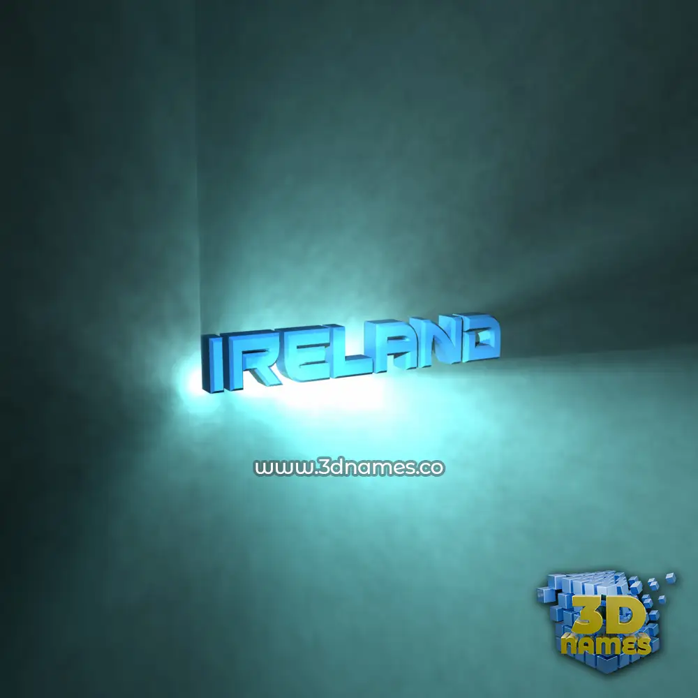 ireland in Light Shine style - 3D name wallpaper
