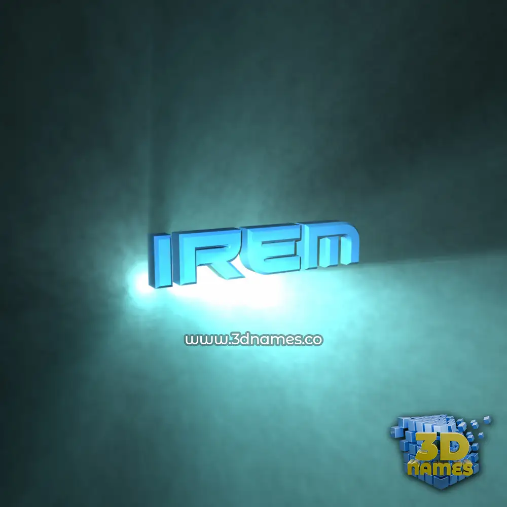 irem in Light Shine style - 3D name wallpaper