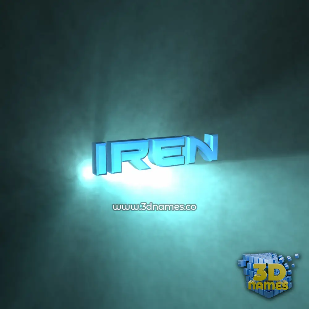 iren in Light Shine style - 3D name wallpaper