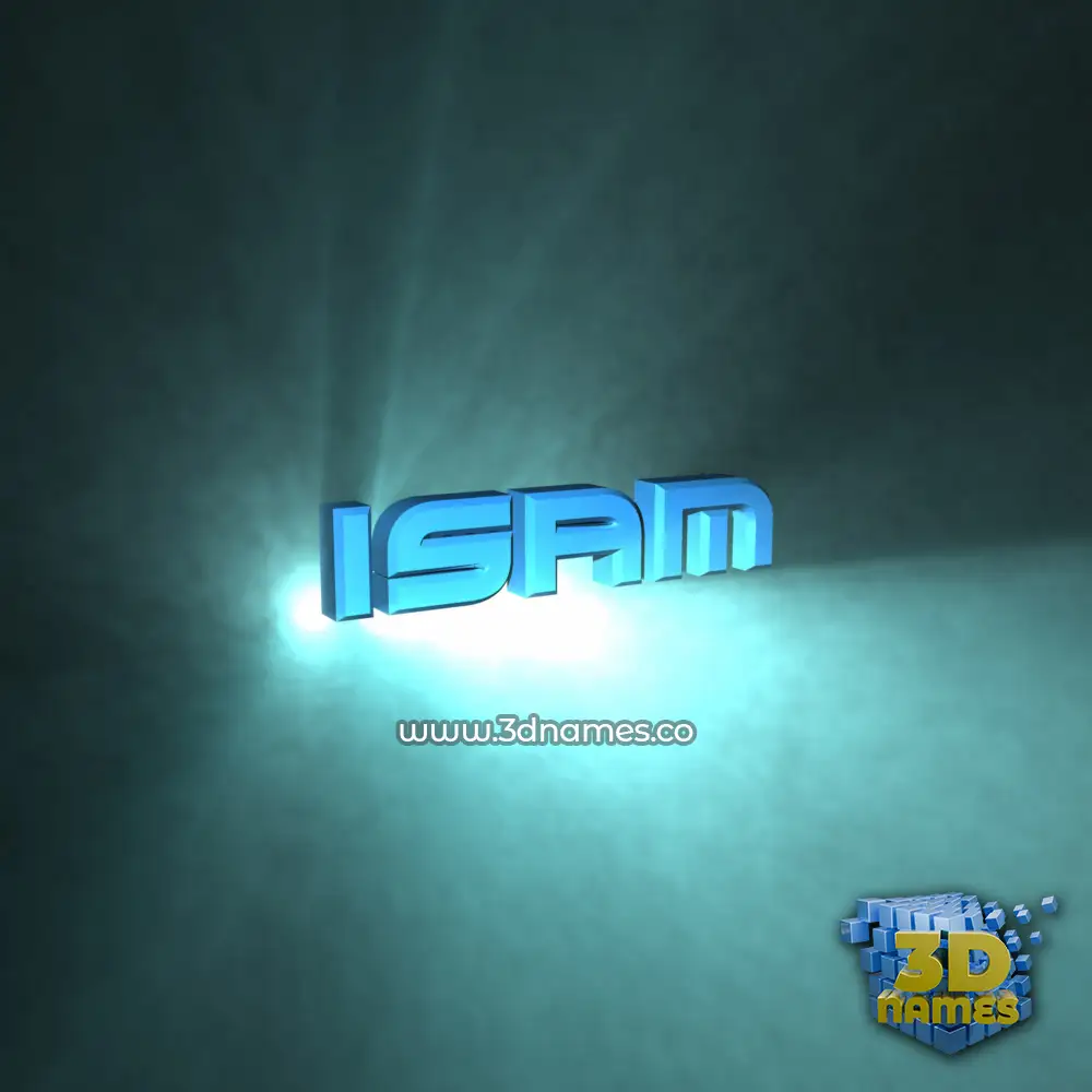 isam in Light Shine style - 3D name wallpaper