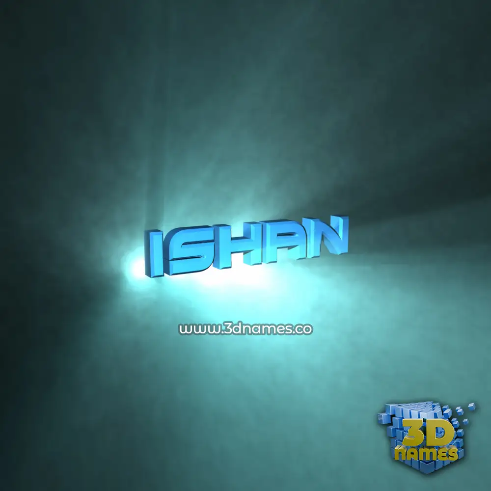 ishan in Light Shine style - 3D name wallpaper