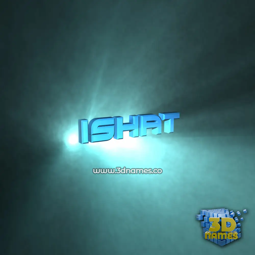 ishat in Light Shine style - 3D name wallpaper