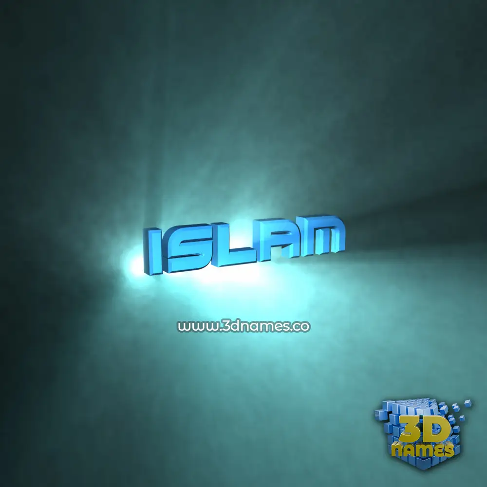 islam in Light Shine style - 3D name wallpaper