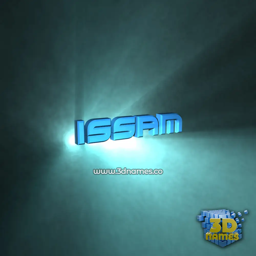 issam in Light Shine style - 3D name wallpaper