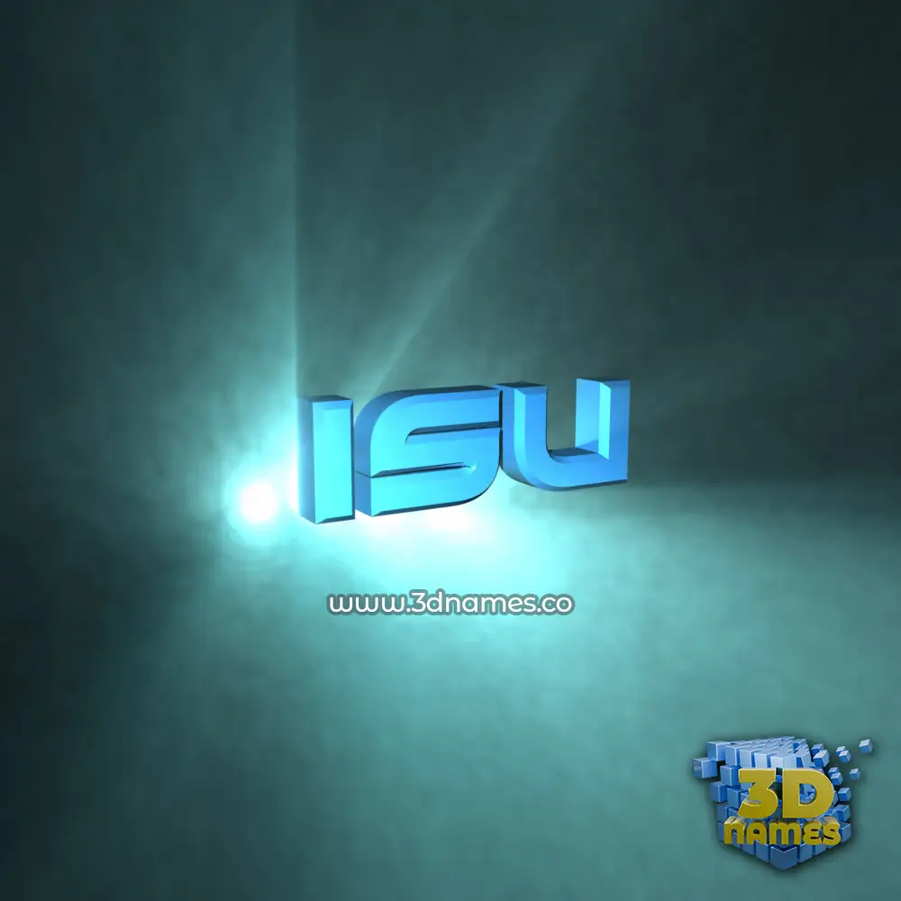 isu in Light Shine style - 3D name wallpaper