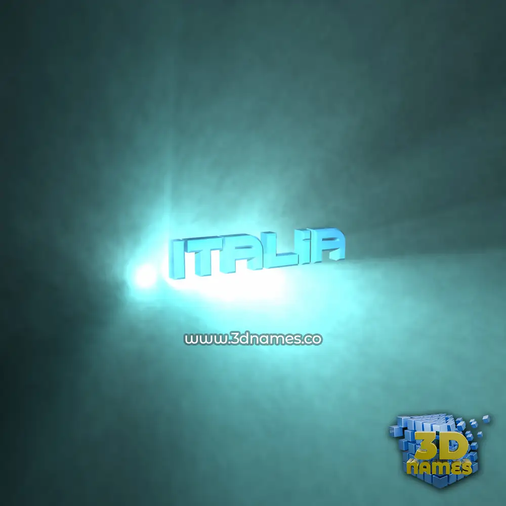 italia in Light Shine style - 3D name wallpaper