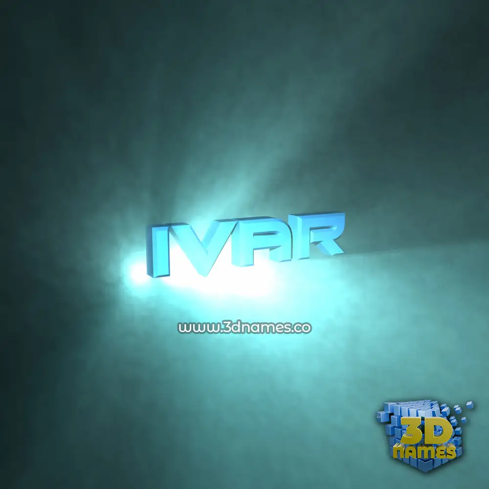 ivar in Light Shine style - 3D name wallpaper