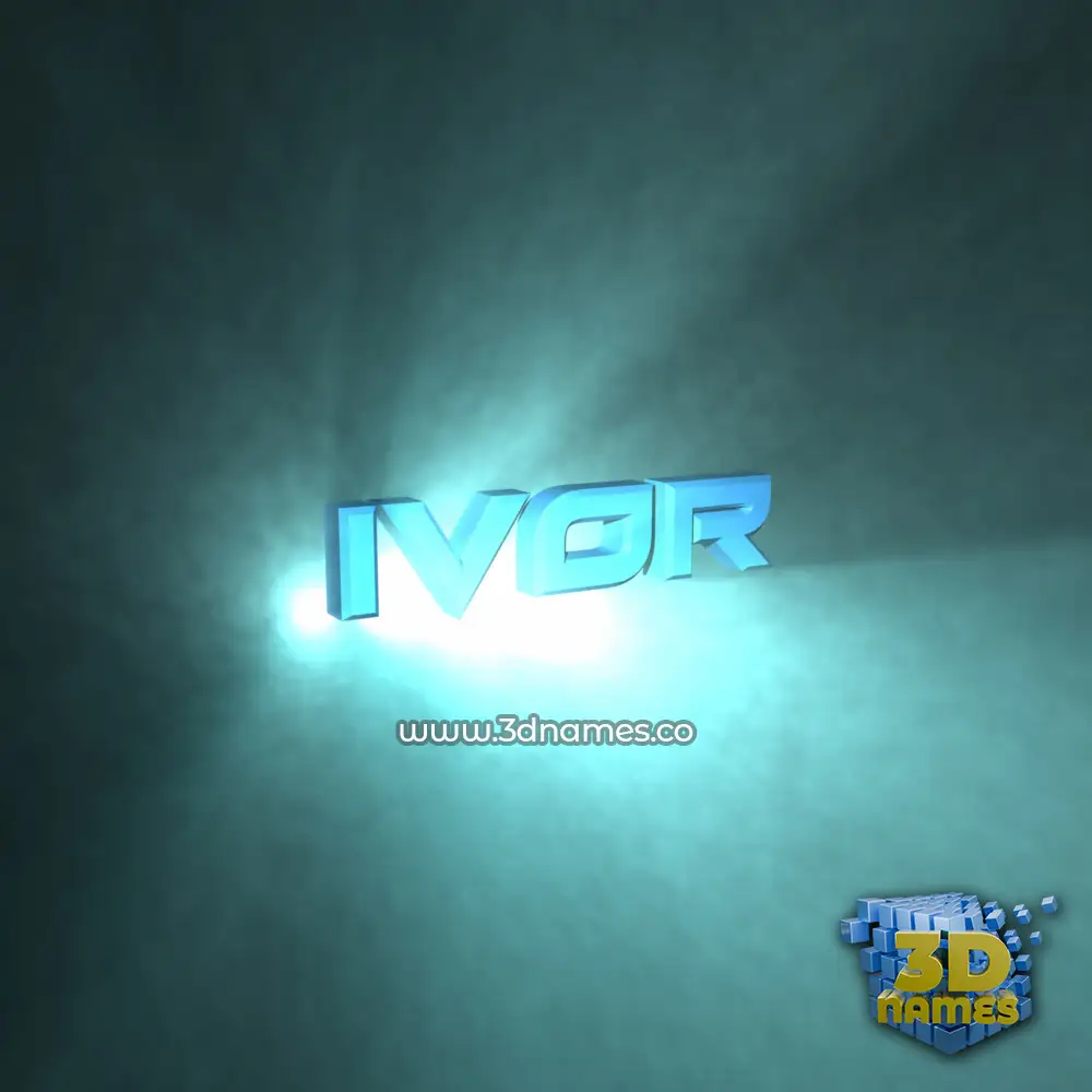 ivor in Light Shine style - 3D name wallpaper