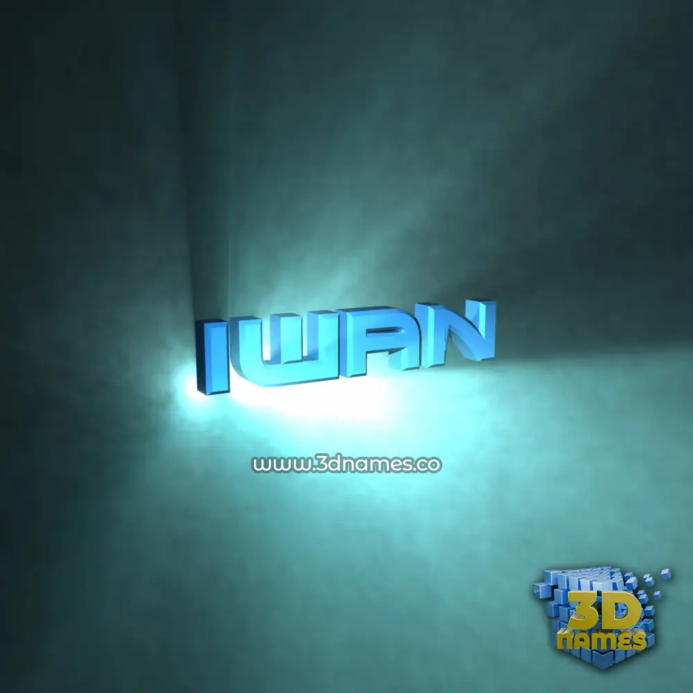 iwan in Light Shine style - 3D name wallpaper