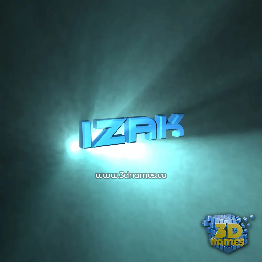 izak in Light Shine style - 3D name wallpaper