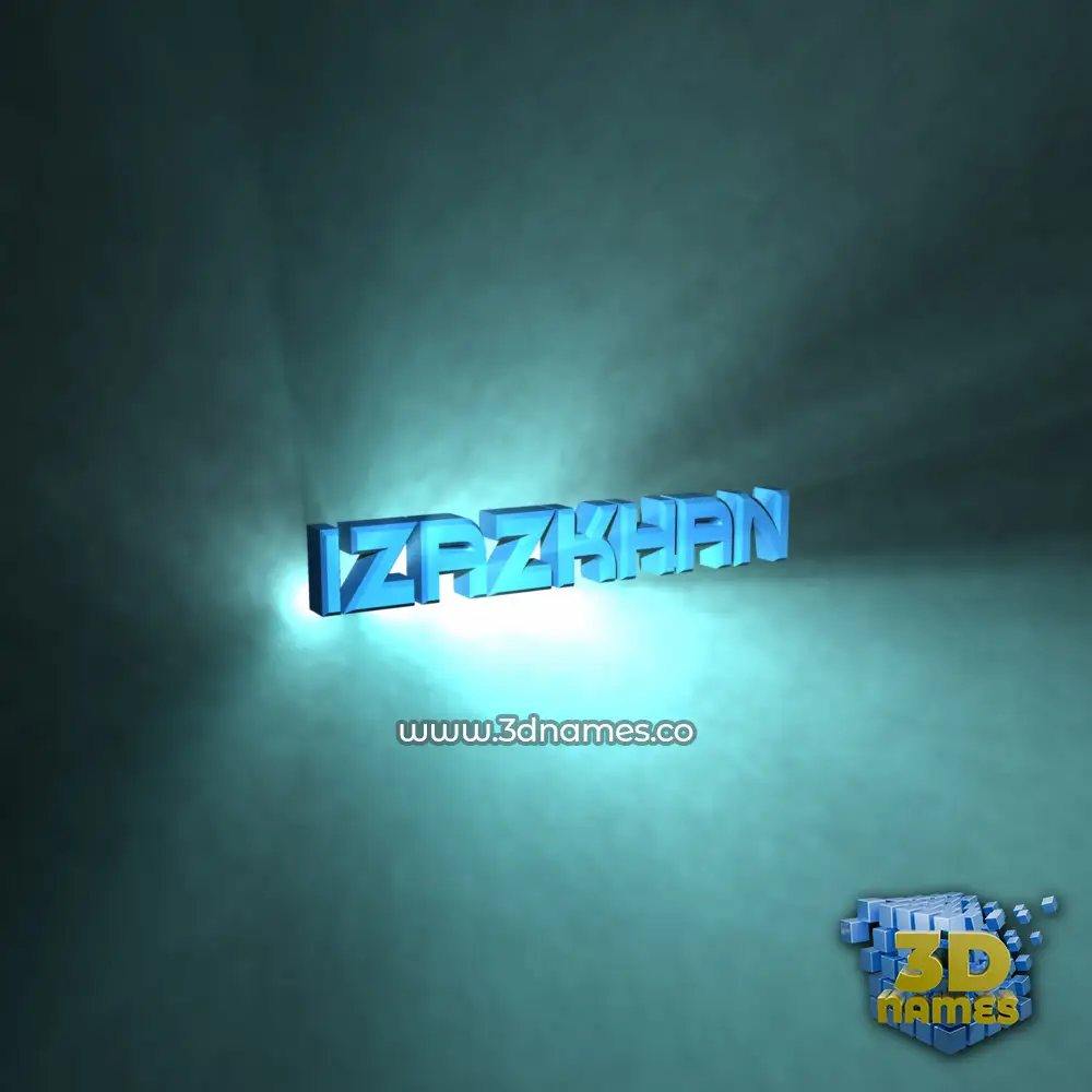 izazkhan in Light Shine style - 3D name wallpaper
