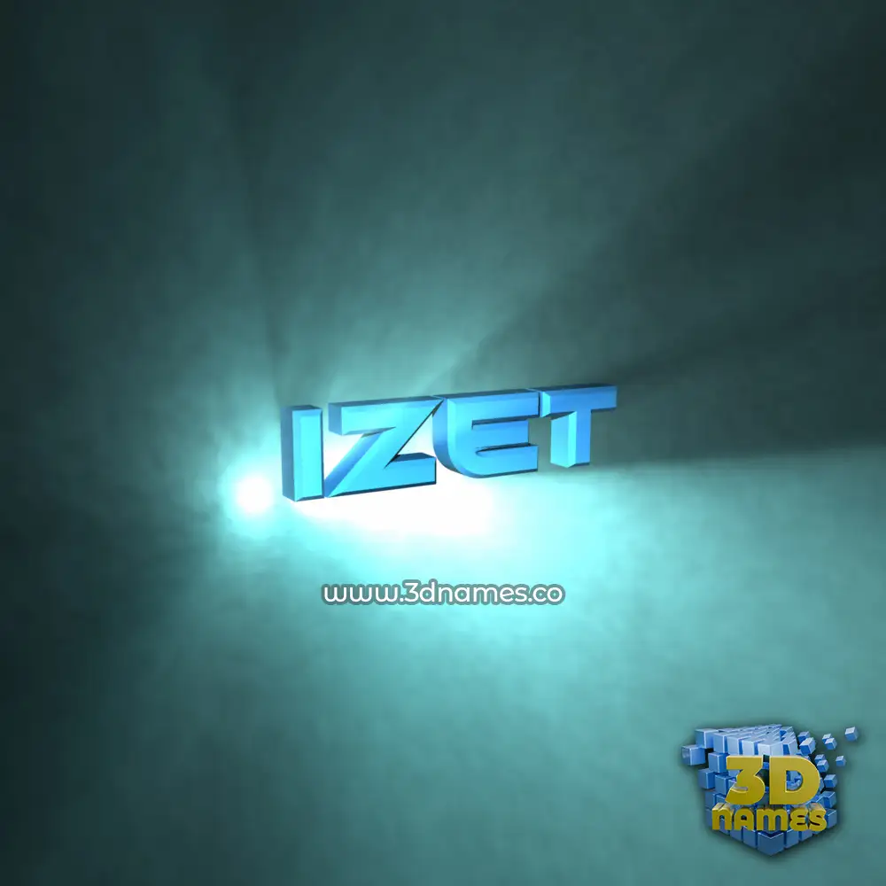 izet in Light Shine style - 3D name wallpaper