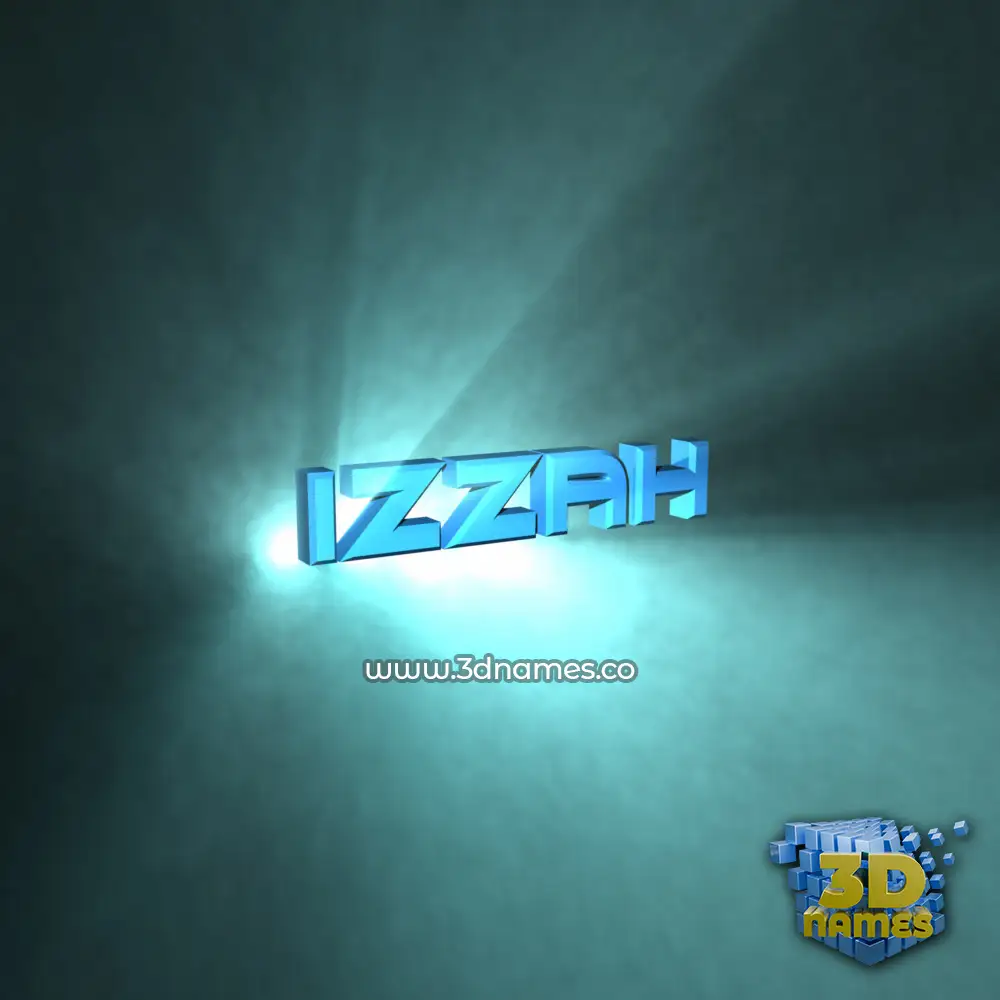 izzah in Light Shine style - 3D name wallpaper