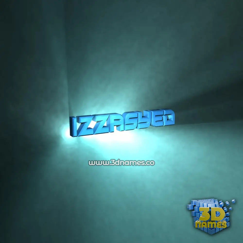izzasyed in Light Shine style - 3D name wallpaper