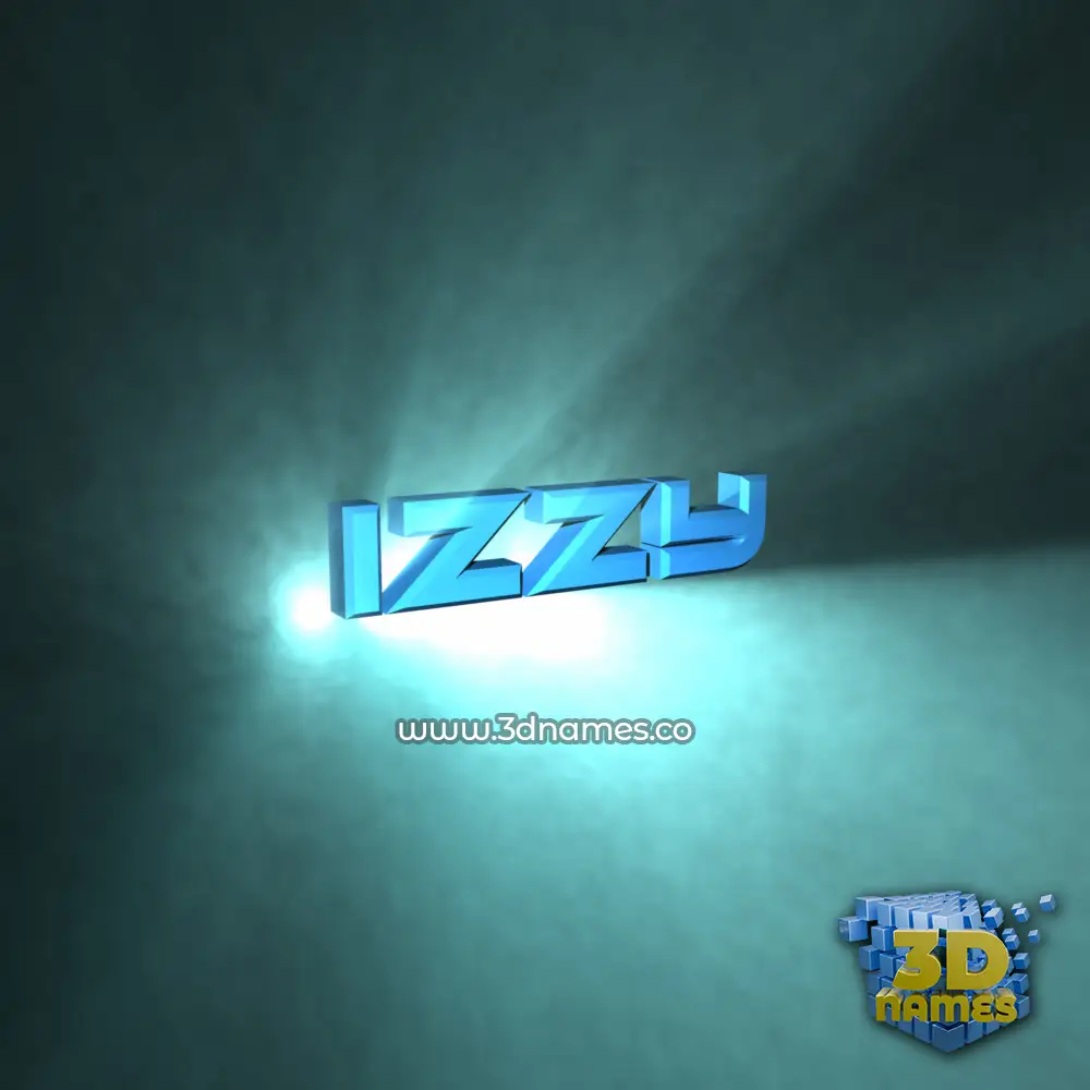 izzy in Light Shine style - 3D name wallpaper