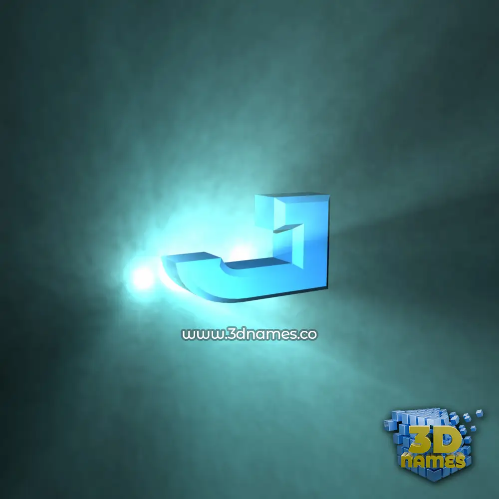 j in Light Shine style - 3D name wallpaper