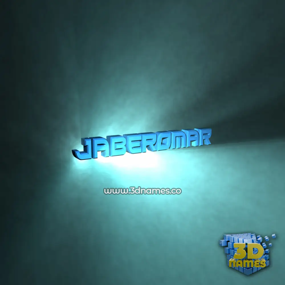 jaberomar in Light Shine style - 3D name wallpaper