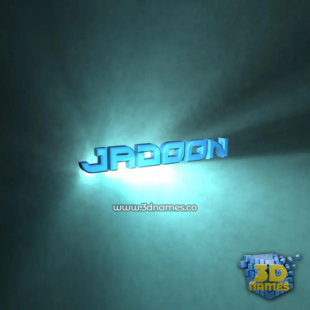 jadoon in Light Shine style - 3D name wallpaper
