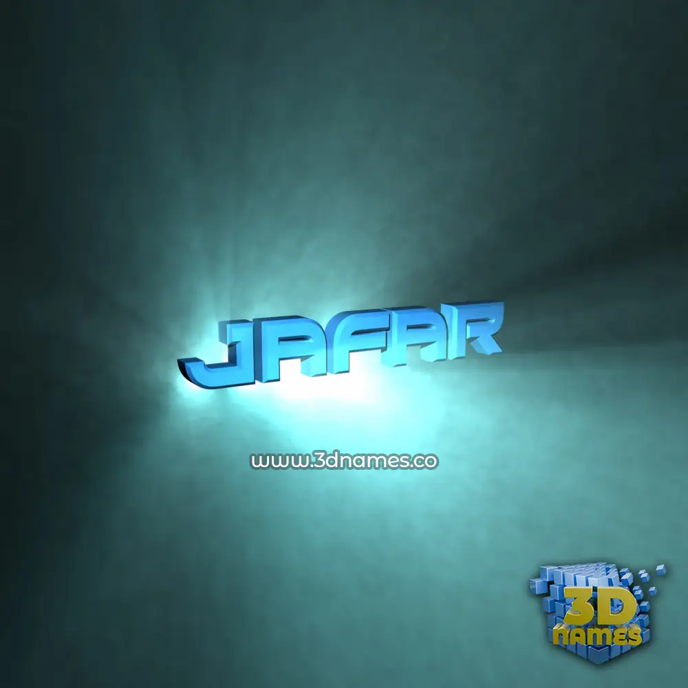 jafar in Light Shine style - 3D name wallpaper